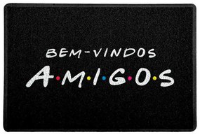 Capacho Geek Friends Bem Vindo Amigos Preto