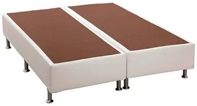 Base de Cama Box Courino Branco King 186 cm (LARG) Baixa - 42759 Sun House