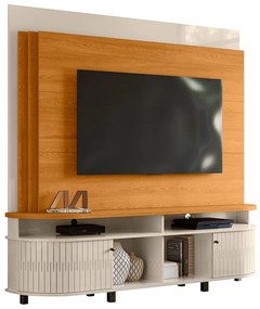 Estante de TV 65 Pol 183cm Sala de Estar Fayron M20 - D'Rossi - Cinamomo e Off White