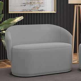 Sofá 2 Lugares Namoradeira Orgânica para Sala Malu Suede M11 - D'Rossi - Cinza