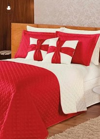 Jogo de Cobre Leito Vermelho Casal 5 Peças