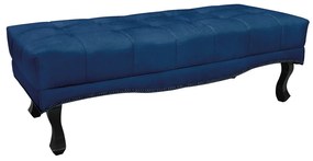 Puff Recamier Retrô Luis Xv Captonê para Quarto Vicenza 90cm Suede S04 - D'Rossi - Azul Marinho