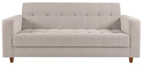 Kit 01 Sofá 3 Lugares e 02 Poltronas Arezzo Linho Pés Chanfrado Castanho - D'Rossi - A19 Bege