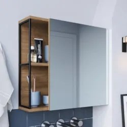 Armário de Banheiro Espelheira Com 1 Porta Click Mel Z54 - Mpozenat