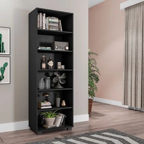 Estante de Livros para Escritório Home Office Alf Preto Texturizado G47 - Gran Belo