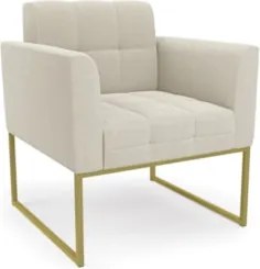 Namoradeira e 2 Poltronas Industrial Dourado Ana Bouclé Bege - Ibiza