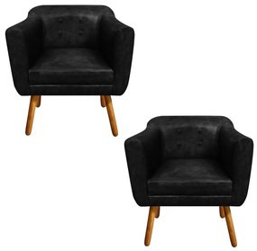 KIT 02 POLTRONAS JULIA CORANO PRETO PES