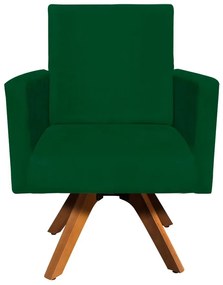 POLTRONA GIRATORIA NINA SUEDE BASE MADEI - Verde