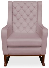 Kit Poltrona Amamentação Balanço Maju com Puff Flor Veludo - Crepe