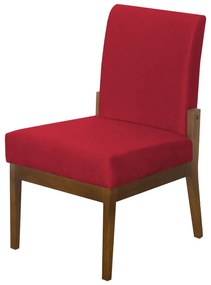 Kit 06 Cadeiras de Jantar Helena Suede Vermelho
