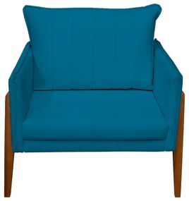 Poltrona Decorativa Milão Luxo Sala, de Estar, Quarto, Decoração - Maltak Decor - Azul Marinho