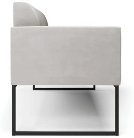 Sofá Namoradeira Base Industrial Preto Marisa Veludo D03 - D'Rossi - Cinza