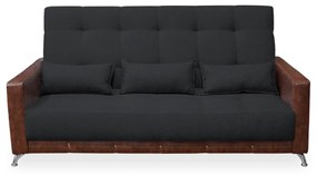 Sofá-Cama 2,00 m  3 Lugares Luxury - Linho Preto Compose Whisky