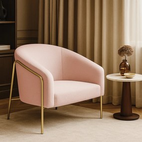 Poltrona Sala Industrial Alta Dourado Stella Bouclê D03 - D'Rossi - Rose