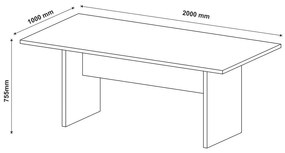Mesa de Reunião para Escritório Home Office ME4119 MDP Amendoa G69 - Gran Belo