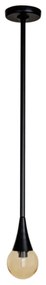 Pendente Jazz Single Rígido Haste Fixa 75M Ø11X72Cm Globo 10Cm 1Xg9 -... (CP-M - Champanhe Metálico, Cristal (Transparente))