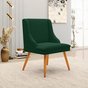 Cadeira Sala de Jantar Pé Palito Castanho Kit 6 Liz Boucle D03 - D'Rossi - Verde