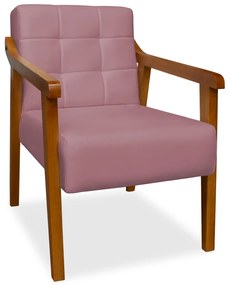 Poltrona Decorativa Vênus Veludo Rose