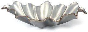 Centro de Mesa Anêmona 88 cm Pérola com Borda Dourada Regina Medeiros