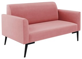 Sofá Namoradeira com Poltrona Pés Villach Marisa Suede D03 - D'Rossi - Rose