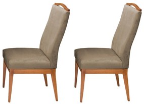 Conjunto 2 Cadeiras Decorativa Lara Aveludado Nude
