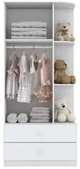 Guarda Roupa Infantil 2 Portas Com Cantoneira Labirinto Branco - Henn