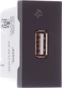 Modulo Tomada Carregador Usb 2.0 Grafite 1A