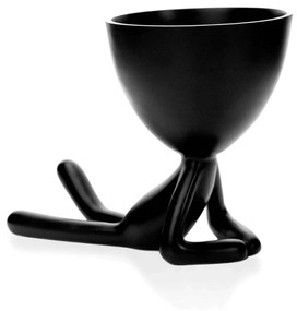 Vaso Decorativo Bob Robert Plant Deitado em Poliresina Preto 13x14x10 cm - D'Rossi