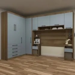 Guarda Roupa Casal Modulado CP01 Delphi Avelã/Grey L01 - Mpozenato