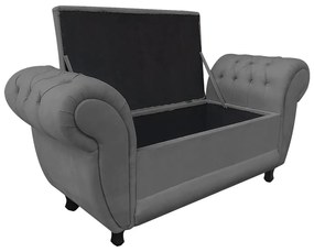 Recamier Baú Londres 1,20 m Suede Grafite D'Rossi