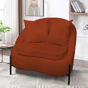 Poltrona Decorativa Orgânica Pé de Metal Preto Zaya Bouclê C05 - D'Rossi - Terra