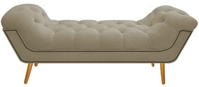 Calçadeira Estofada Veneza 140 cm Casal Linho Bege - ADJ Decor
