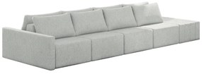 Sofá Ilha Modulado Milos 392cm Puff Lateral Linho Cinza G33 - Gran Belo