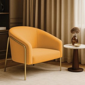 Poltrona Sala Industrial Alta Dourado Stella Bouclê D03 - D'Rossi - Mostarda