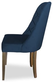 kit com 6 Cadeiras de Jantar Dublin Suede Azul Marinho