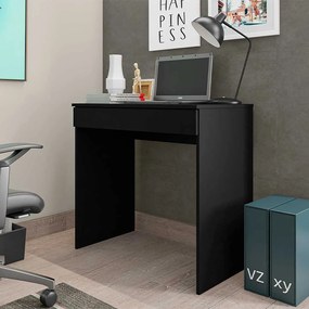 Mesa Escrivaninha 80 cm para Notebook com Gaveta Case MDP Preto G01 - Gran Belo