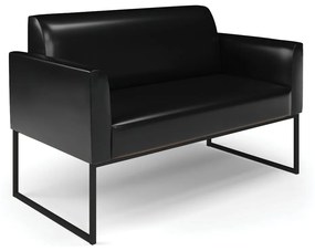 Sofá Namoradeira Base Industrial Preto Marisa Corano D03 - D'Rossi - Preto