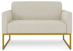 Sofá Namoradeira Base Industrial Dourado Marisa Linho D03 - D'Rossi - A27 Areia