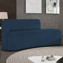 Sofá 3 Lugares Para Sala 180cm Orgânico Wendi Boucle Azul I01  - Mpoze