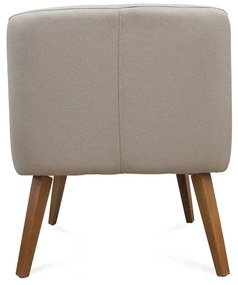 Poltrona Decorativa Lara Pés de Madeira Suede Bege - Sheep Estofados - Bege