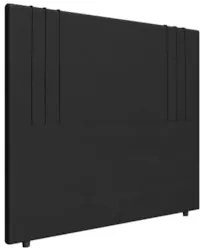 Cabeceira Cama Box Queen 160cm Estofada Rama Sintético Preto Z04 - Mpo