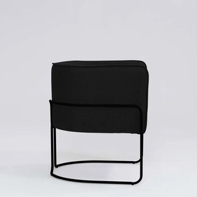 Poltrona Decorativa Belinda D07 Base Aço Linho Preto - D'Rossi