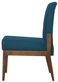 Kit 04 Cadeiras de Jantar Helena Suede Azul Marinho - Decorar Estofados