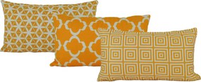 3 Capas Almofada Confort Veludo Amarelo 30x50cm