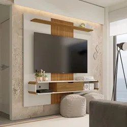 Painel Bancada Suspensa Para TV Até 65 Polegadas Lisboa Off White/Cina