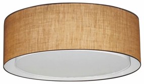 Plafon Duplo Cilíndrico Md-3037 Cúpula em Tecido 60x25cm Palha - Bivolt