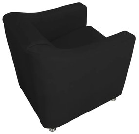 Poltrona Decorativa  Cecilia Suede Preto