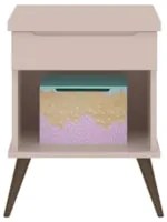 Mesa de Cabeceira Infantil 1 Gaveta Mel Z39 Rosê - Mpozenato