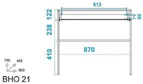 Mesa De Computador/escrivaninha Bho 21 - Branco