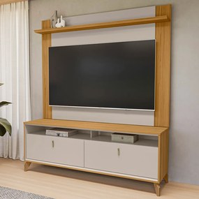 Conjunto Painel Extensível e Rack 160cm Tremonti/Duarte TV até 55 Tauari/Off White G77 - Gran Belo